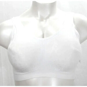 Fundamentals Lightly Lined  Wire Free Soft Cup Bra XL X-LARGE White NWT  New wit